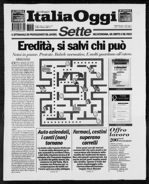 Italia oggi : quotidiano di economia finanza e politica